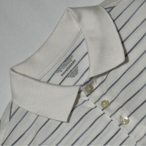 Roundtree‎ & Yorke Blue and White Stripe TravelSMART Large Polo Shirt Excellent